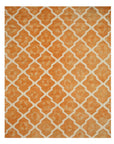 Isolated view of Refined Stylish Orange Hand Tufted Wool Rug, showcasing its design.