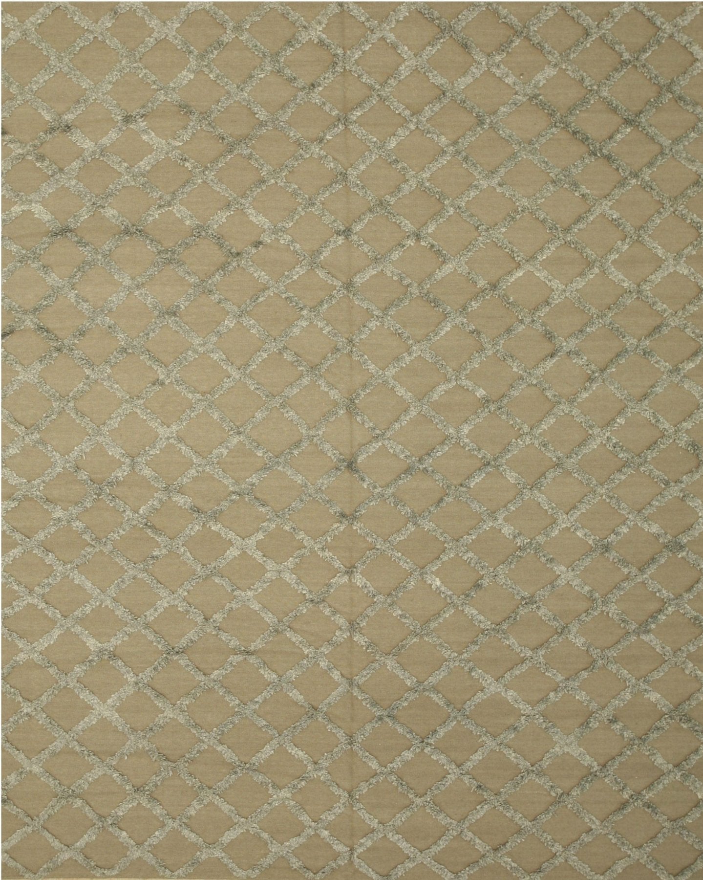 Isolated view of Chic Marrakesh Camel Hand Knotted Wool & Viscose Rug, showcasing its intricate geometric design in warm camel tones.
