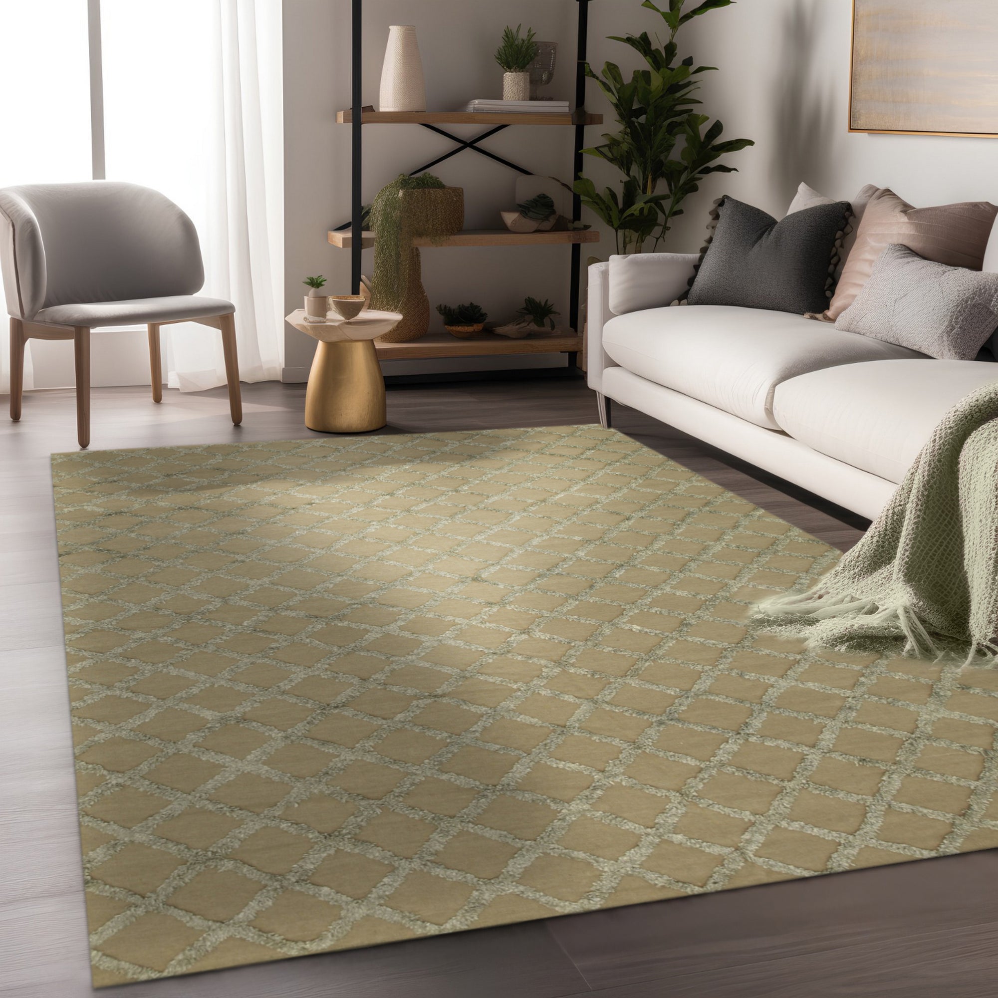 Chic Marrakesh Camel Hand Knotted Wool & Viscose Rug