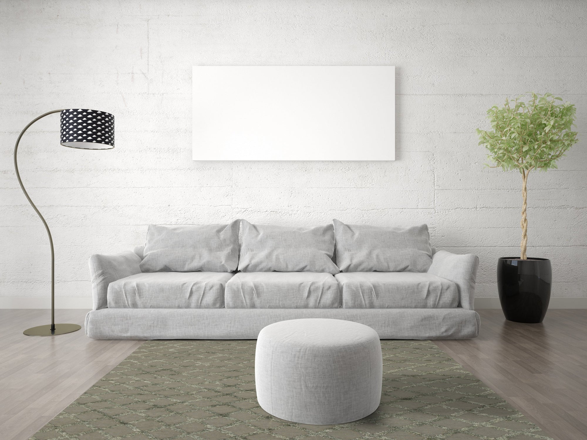 Chic Marrakesh Camel Hand Knotted Wool & Viscose Rug, a camel and ivory wool and viscose rug with a textured geometric design, seen in a bright, minimalist living room.