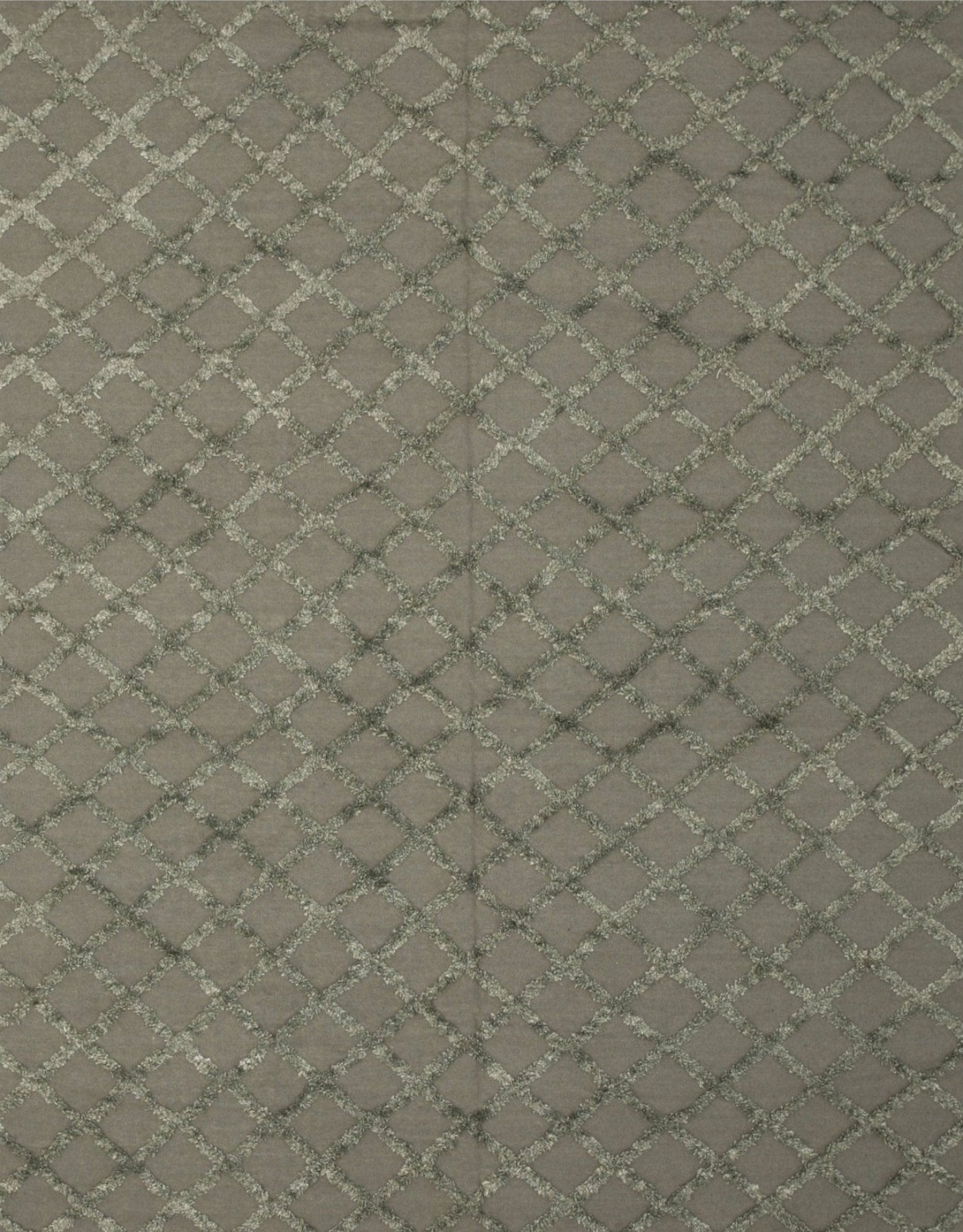 Isolated view of Nina Marrakesh Dark Gray Hand Knotted Wool & Viscose Rug, showcasing its design.
