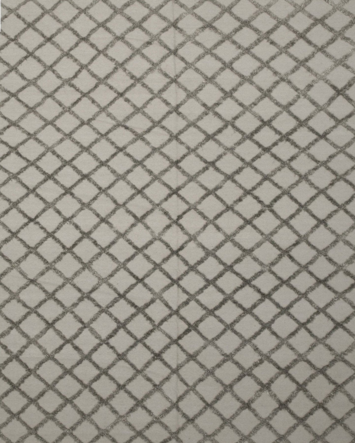 Isolated view of Maya Trellis Gray Hand Knotted Wool & Viscose Rug, showcasing its design.