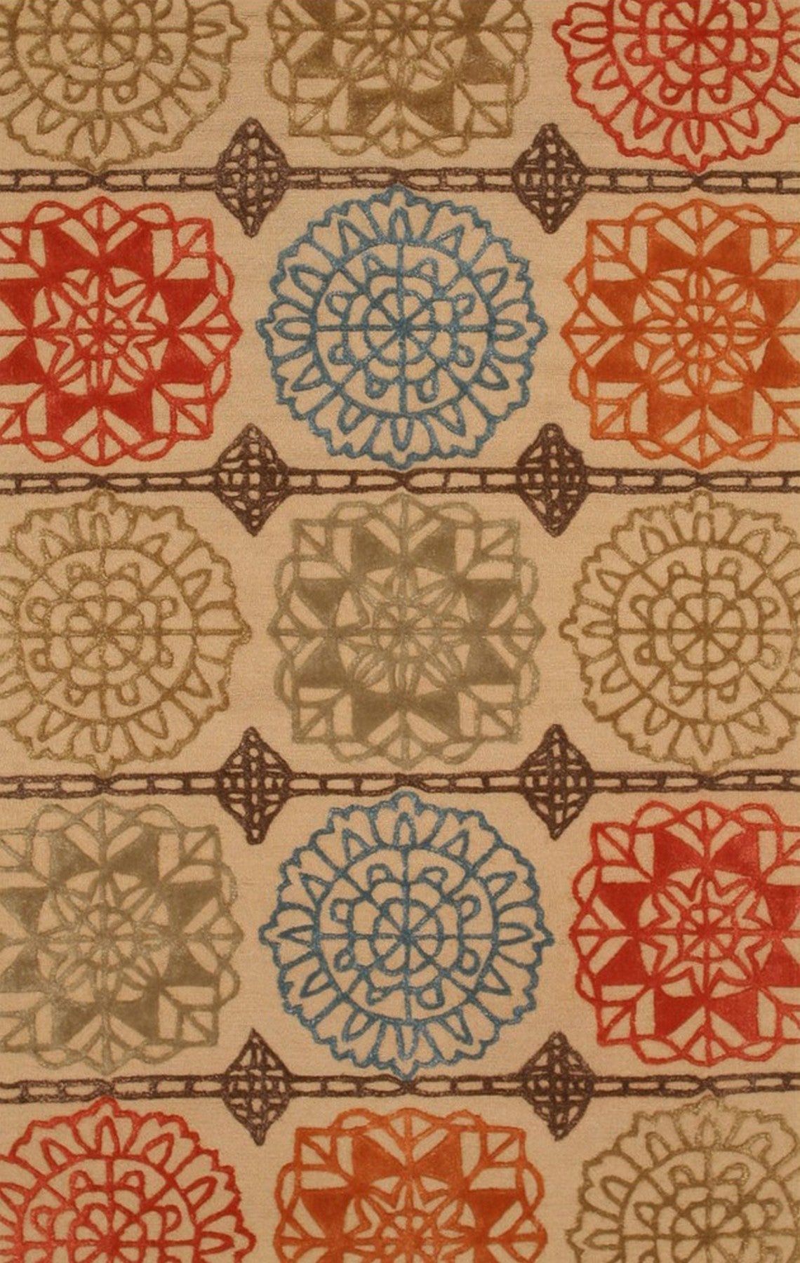 Isolated view of Artistic Sumptuous Beige Hand Tufted Wool Rug, showcasing its design.