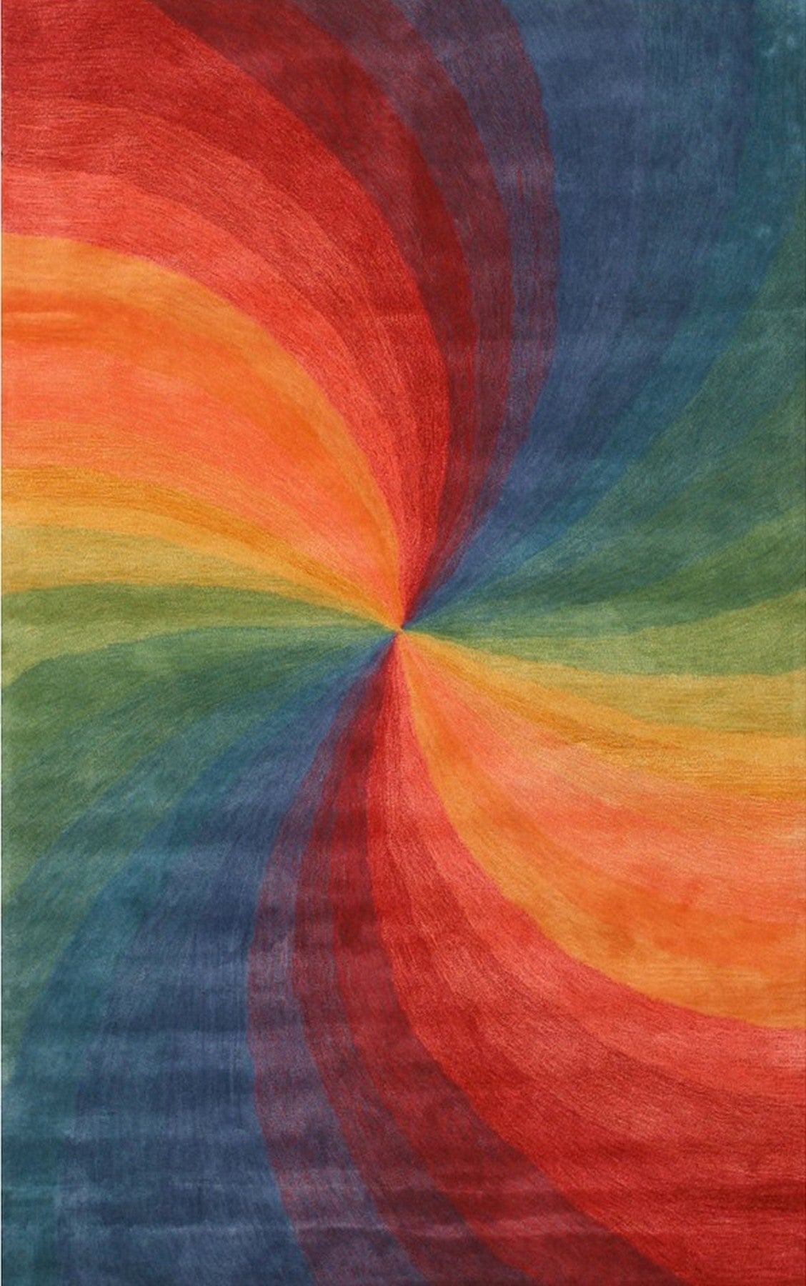 Isolated view of Talia Classic Rainbow Hand Tufted Wool Rug, showcasing its vibrant, layered rainbow design in soft wool.