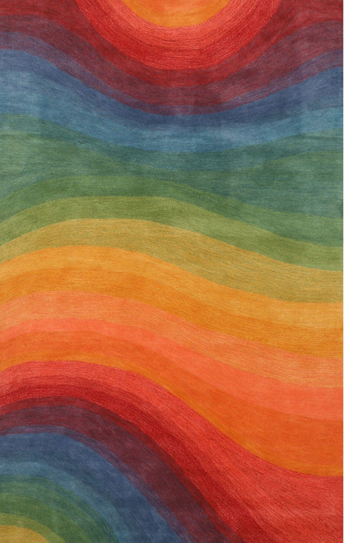 Isolated view of Vibrant Dazzling Multicolor Hand Tufted Wool Rug, showcasing its design.