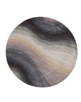Xena Violet Blue Hand Tufted Wool Rug, a captivating blend of violet and blue hues, crafted from wool with a hand-tufted construction, presenting in a styled room setting.