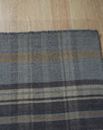Jade Dahlia Blue Flatweave Wool Rug displayed in a living room setting, highlighting its blue hues and flatweave texture within a home decor context.