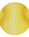 Inviting Ruby Yellow Hand Tufted Wool Rug, vibrant abstract patterns in shades of ruby and yellow dance across the plush wool surface, adding warmth and texture to a contemporary space.