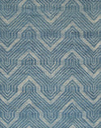 Isolated view of Lila Dahlia Blue Hand Tufted Wool Rug, showcasing its design.