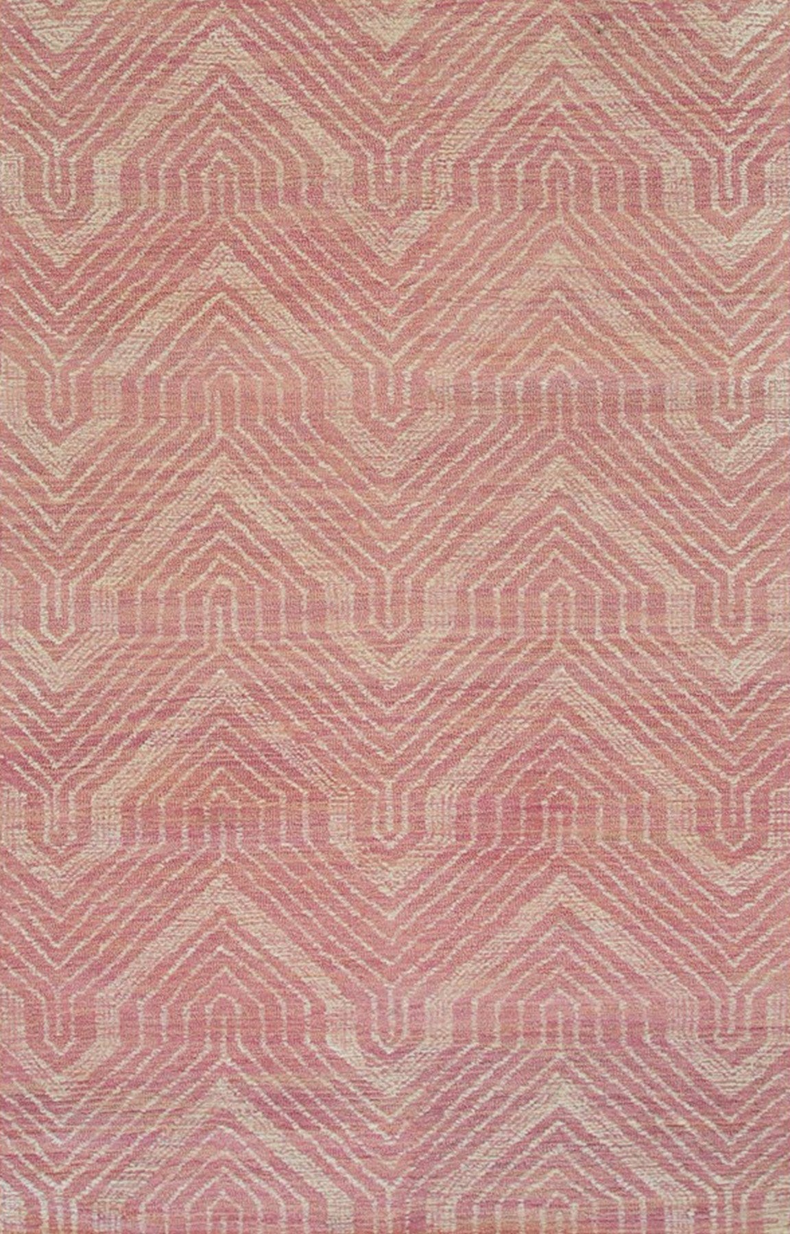Isolated view of Maya Lush Pink Hand Tufted Wool Rug, showcasing its design.