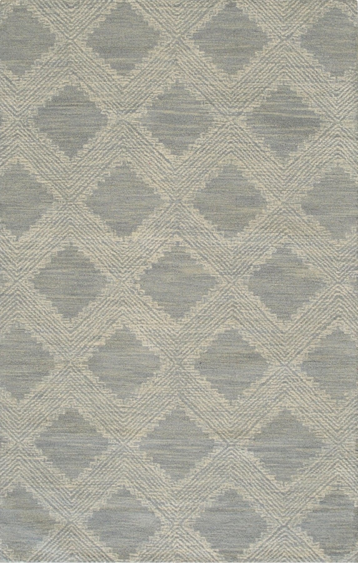 Isolated view of Chloe Quinn Light Blue Hand Tufted Wool Rug, showcasing its design.