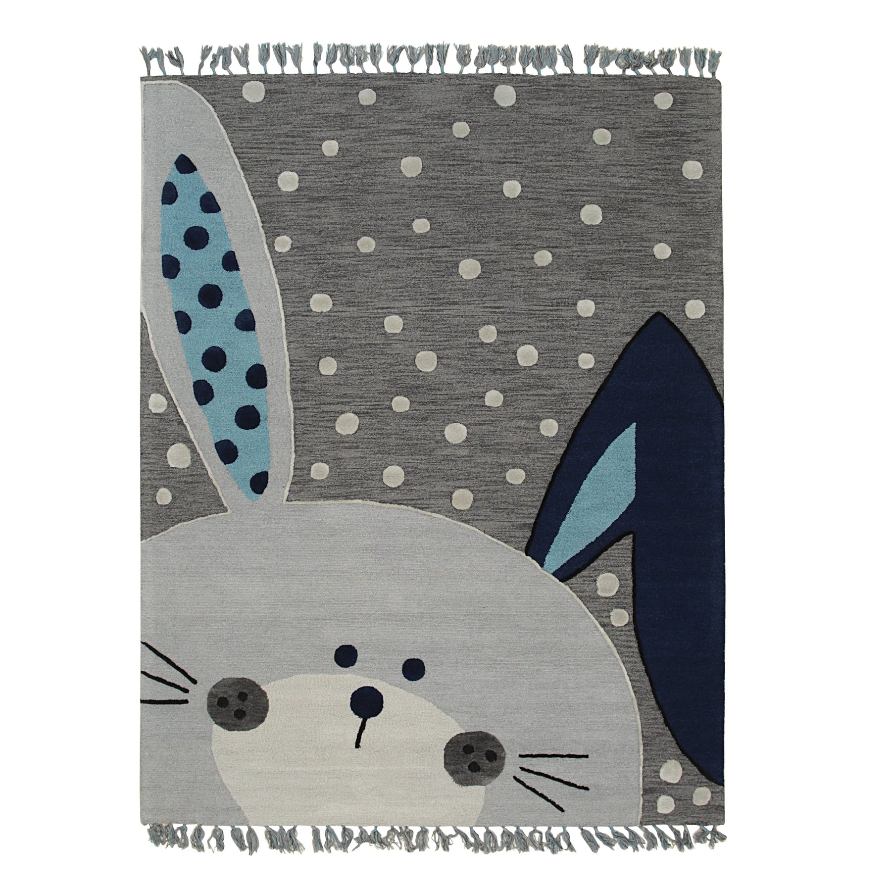 Isolated view of Harlow Bespoke Gray Hand Tufted Wool Rug, showcasing its design.