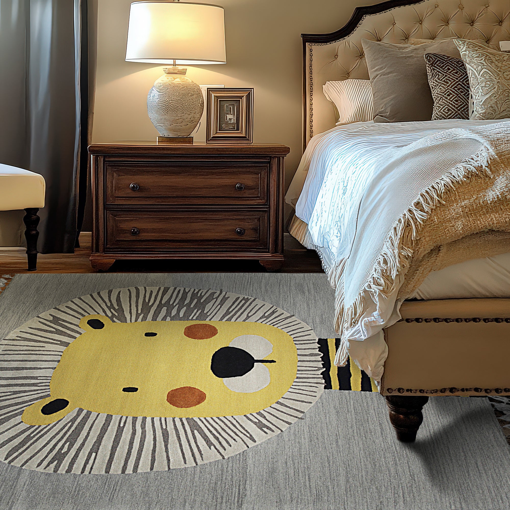 Lush Graceful Gray Hand Tufted Wool Rug, a soft gray wool rug with subtle textural variations, displayed on a light wooden floor.