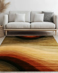 Stylish Sloane Multicolor Hand Tufted Wool Rug anchors a light-filled living space, its vibrant hues playing against neutral furniture. Hand-tufted wool construction lends plush texture and visual depth to the floor covering.