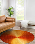 Versatile Sleek Orange Hand Tufted Wool Rug, a vibrant burst of warm orange, its hand-tufted wool construction adding plush texture and subtle dimension to a modern living space.