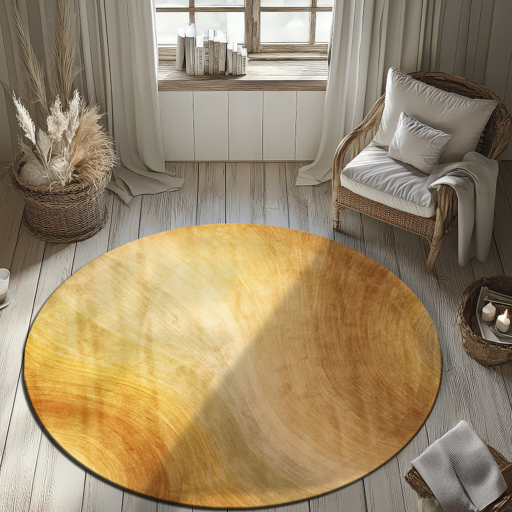 Nina Stylish Beige Hand Tufted Wool Rug, showcasing its neutral palette and subtly textured surface in a bright, modern living space.