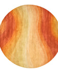 Classic Vibrant Orange Hand Tufted Wool Rug displayed on a light wood floor, showcasing its vibrant orange hue and hand-tufted texture within a room setting.