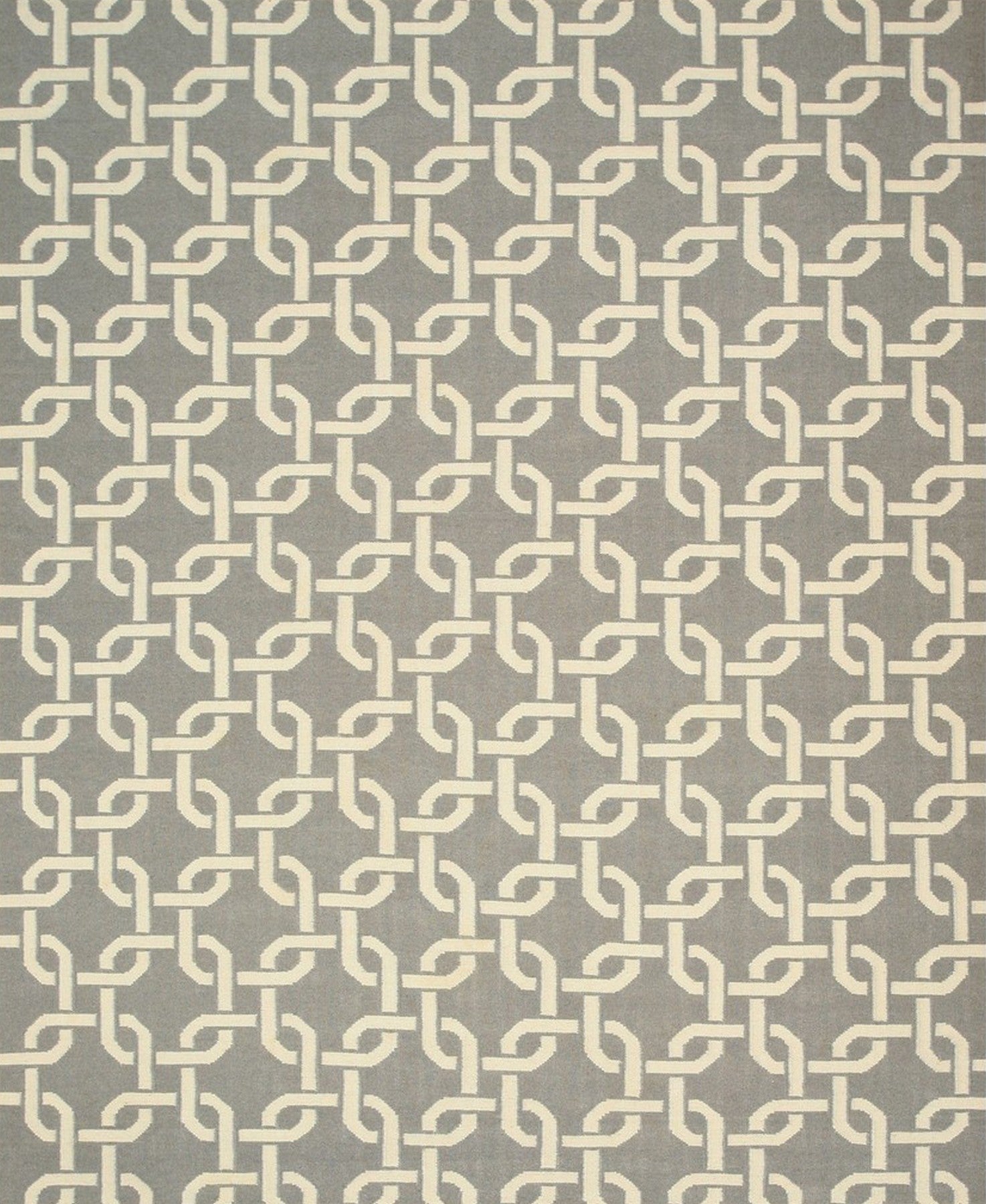 Isolated view of Sloane Cozy Grey Flatweave Wool Rug, showcasing its subtle geometric design and flatweave construction.