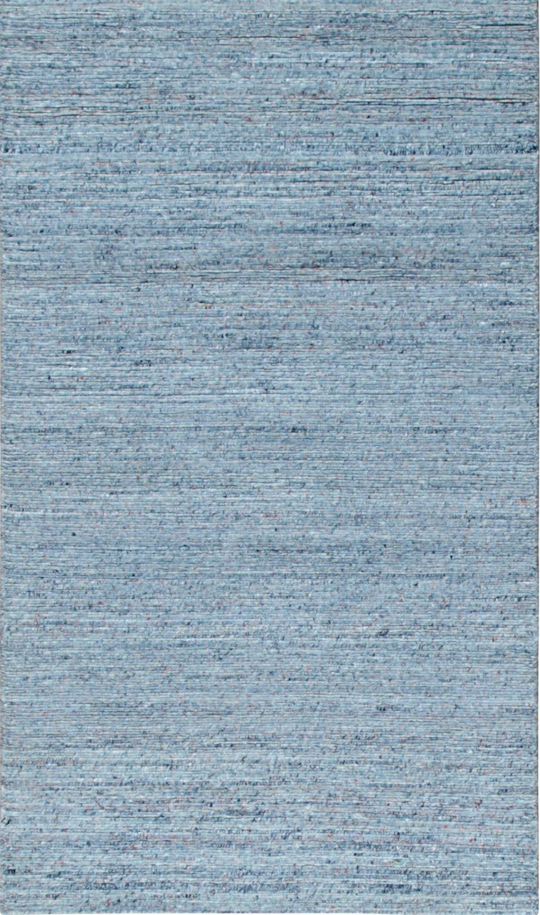 Isolated view of Isla Trendy Blue Handmade Wool Rug, highlighting its abstract geometric design in shades of blue and cream.
