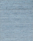 Isolated view of Isla Trendy Blue Handmade Wool Rug, highlighting its abstract geometric design in shades of blue and cream.