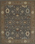 Isolated view of Timeless Oushak Gray Hand Knotted Wool Rug, showcasing its design.