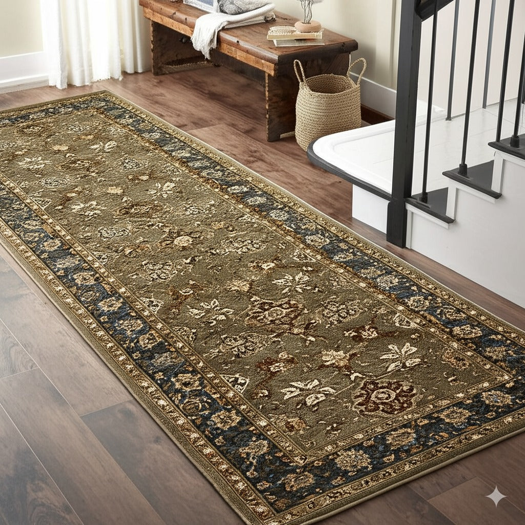 Charming Oushak Beige Hand Knotted Wool Rug