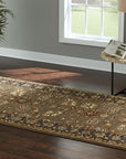 Charming Oushak Beige Hand Knotted Wool Rug
