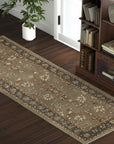 Charming Oushak Beige Hand Knotted Wool Rug
