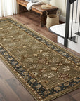 Charming Oushak Beige Hand Knotted Wool Rug