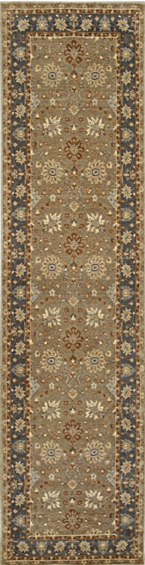 Isolated view of Charming Oushak Beige Hand Knotted Wool Rug, showcasing its design.