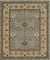 Isolated view showcasing the Artisan Oushak Light Blue Hand Knotted Wool Rug's intricate floral design and soft, calming color palette.
