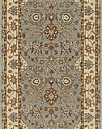 Artisan Oushak Light Blue Hand Knotted Wool Rug, a light blue wool rug with a traditional Oushak design, seen in a detailed product shot highlighting its intricate knotwork.