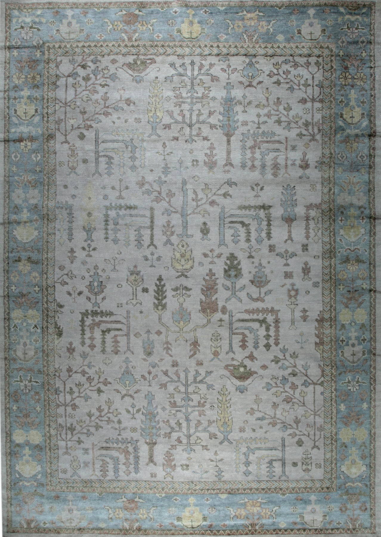 Classic Oushak Beige Hand Knotted Wool Rug