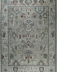 Isolated view of Versatile Oushak Ivory Hand Knotted Wool Rug, showcasing its intricate floral and geometric design.