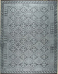 Isolated view of Brenda Trara Gray Flatweave Wool Rug, showcasing its design.