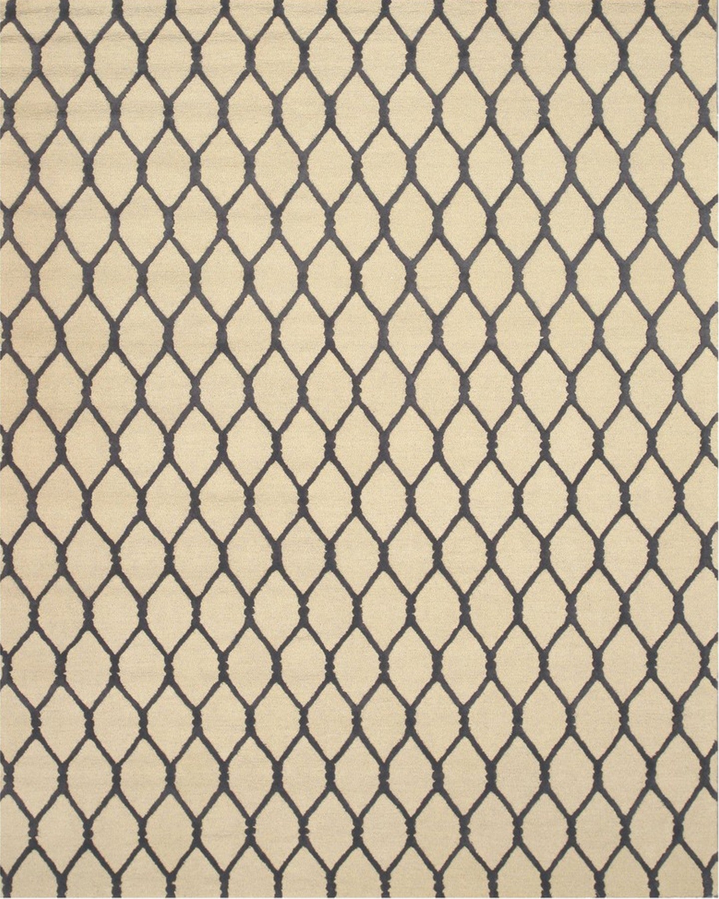 Isolated view highlighting the Ophelia Timeless Beige Hand Tufted Wool Rug's subtle, textured design.