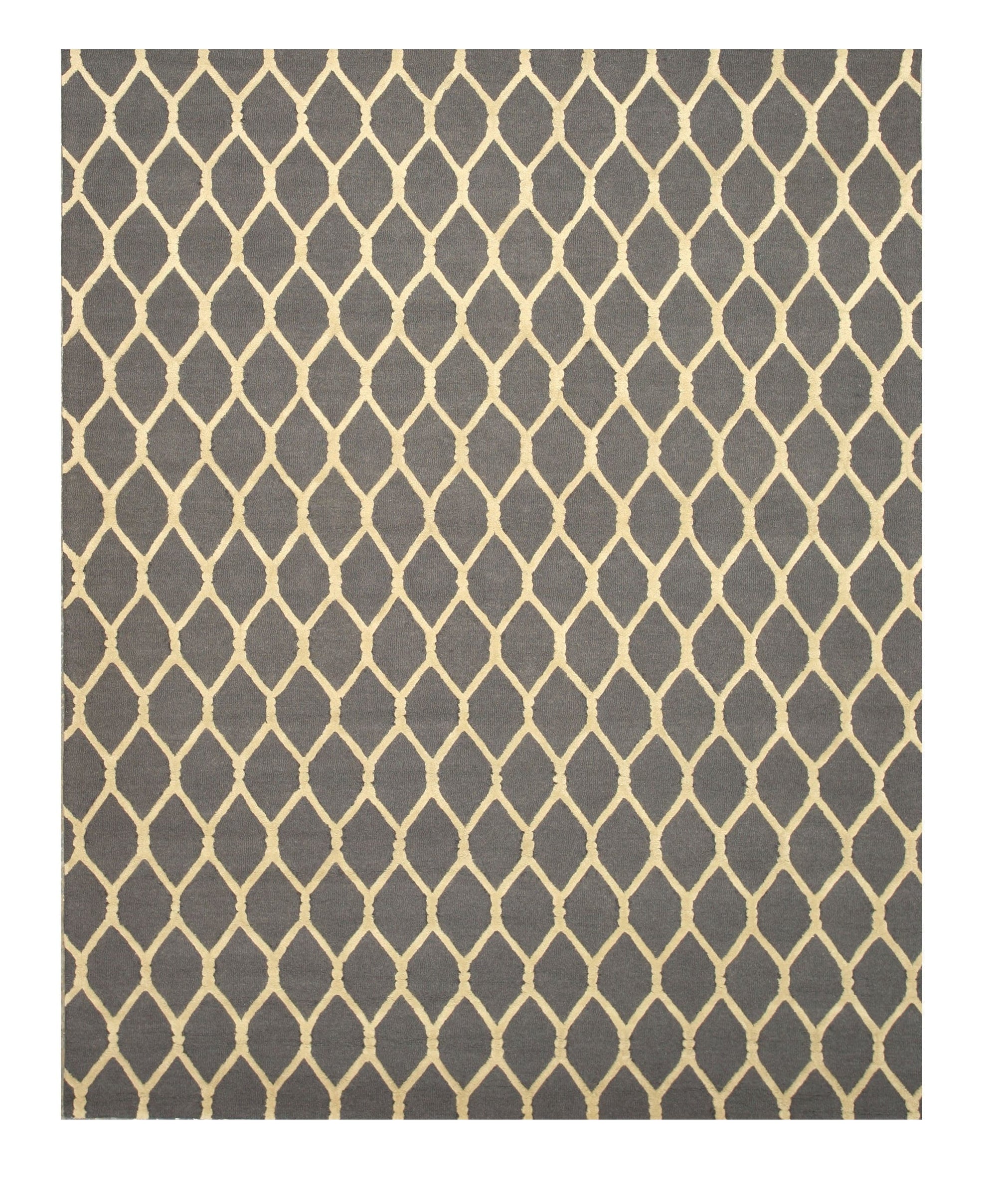 Isolated view of Versatile Comfortable Gray Hand Tufted Wool Rug, showcasing its hand-tufted texture and subtle gray color variations.