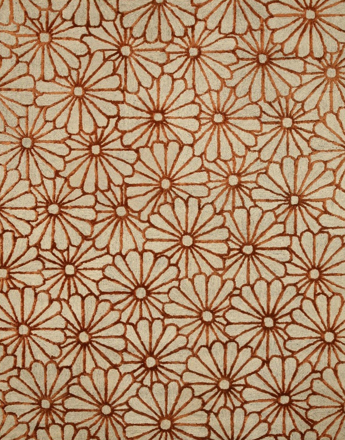 Isolated view of Nadia Trellis Ivory Hand Tufted Wool & Viscose Rug, showcasing its design.