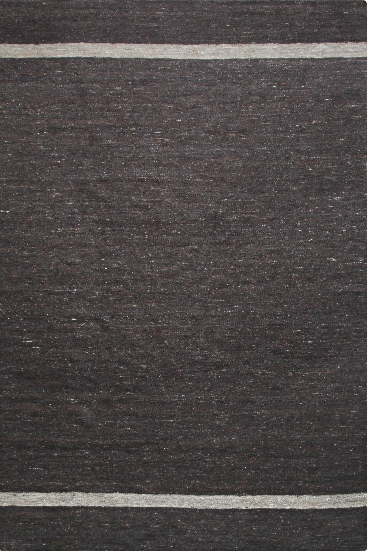 Isolated view of Violet Artistic Brown Flatweave Wool Rug, showcasing its artistic, earthy brown design.
