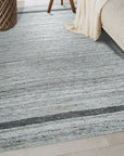 Lila Violet Light Gray Flatweave Wool Rug