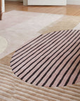 Bespoke Versatile Pink and Gray Hand Tufted Wool Rug in a entryway
