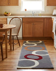Celia Clara Gray Hand Tufted Wool Rug in a kitchen