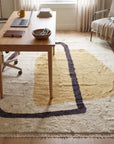 Classic Talia Yellow Hand Knotted Wool Rug in a home office