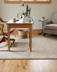 Cozy Willow Brown and Ivory Hand Tufted Wool Rug in a home office