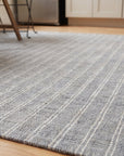 Delicate Giselle Gray Handmade Wool Rug in a kitchen