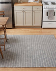 Delicate Giselle Gray Handmade Wool Rug in a kitchen