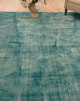 Dip Dyed Teal Handmade Wool Rug