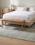 Freya Gabbeh Gray Handmade Wool Rug in a bedroom