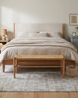 Freya Timeless Ivory Hand Knotted Wool Rug in a bedroom