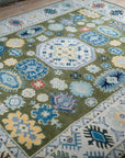 Inviting Kazak Light Green Hand Knotted Wool Rug - view 6
